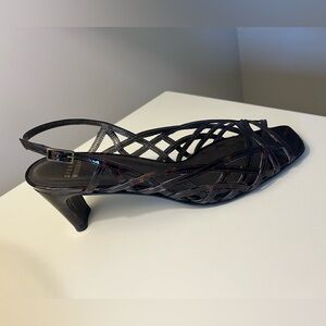 Stuart Weitzman Brown Tortoise Sling Back Sandals, size 10 Narrow